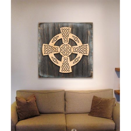 CLEAN CHOICE Celtic Wheel Cross Art on Board Wall Decor CL1774697